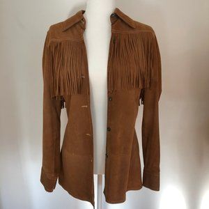 Vintage suede fringe jacket (Made in France)